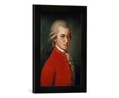 Gerahmtes Bild von Barbara Krafft Mozart/Gemälde von B.Krafft, Kunstdruck im hochwertigen handgefertigten Bilder-Rahmen, 30x40 cm, Schwarz matt