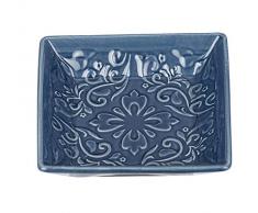Wenko Seifenablage Cordoba Blau Seifenschale, Keramik, Dunkelblau, 10.5 x 10.5 x 2.5 cm