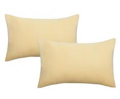 biberna 0077144 Feinjersey Bettwäsche Kopfkissenbezug (Baumwolle) 2x 40x60, gelb