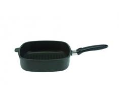 SKK 246 Titanium 2000 Plus - Guss-Grillpfanne 26 x 26 cm, 7,5 cm hoch, eckig, keramisch verstärkt, antihaft-beschichtete Pfanne, Made in Germany