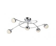 Trio Leuchten LED Deckenleuchte Chris 678310506, Chrom, Acryl mit Kristall Effekt, 5 x 3.8 Watt
