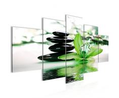 Bilder Blumen Orchidee Wandbild 200 x 100 cm Vlies - Leinwand Bild XXL Format Wandbilder Wohnzimmer Wohnung Deko Kunstdrucke Grün 5 Teilig - MADE IN GERMANY - Fertig zum Aufhängen 204251c