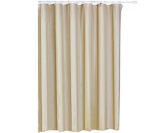 MSV Duschvorhang 180x200cm aus PVA in beige, 200x18x1 cm