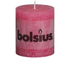 bolsius Stumpenkerze, Wachs, Fuchsia, 6.8 x 6.8 x 8 cm