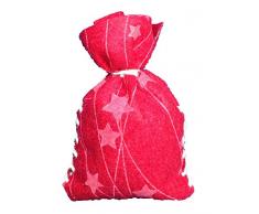 Petras Bastel News 24 x Säckchen für Adventskalender in rotem Sternefilz inkl. zugeschnittenen Filzteilen, Band, Stopfnadel und Anleitung Nähset, Fliz, 25 x 18 x 5 cm