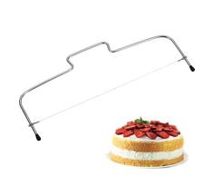 Westmark Tortenbodenteiler mit 1 gezahntem Schneiddraht, Rostfreier Edelstahl, Länge: 32 cm, Simplex, Silber, 71202270