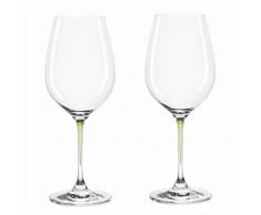 Leonardo Weingläser La Perla, grün, 2-er Set, 415 ml, farbig-gezogener Stiel, spülmaschinenfest, Teqton-Glas, 018967