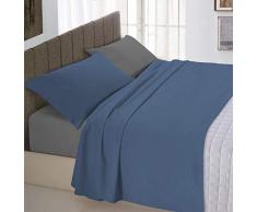 Italian Bed Linen Natural Color Bettwäsche Set, 100% Baumwolle, Avio/Rauch, Doppelte