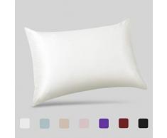 Kissenbezug aus Naturseide von Alaska Bear, hypoallergen, 19 Momme (71,25 g), Fadenzahl 600, 100% Maulbeerseide, Queen-/King-/Standardgröße mit verstecktem Reißverschluss, Seide, mintgrün, Queen