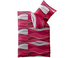 aqua-textil Concept BettwÃ¤sche 155 x 220 cm Mikrofaser Bettbezug Ambra Wellen Rot Grau