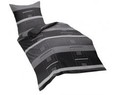 Kaeppel G-100226-10D4-VA97 Bettwäsche Quartetto, 2x 80 x 80 und 200 x 200 cm, Satin, schwarz