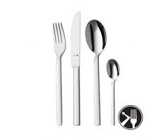 WMF Lyric Besteckset, 6 Personen, 24-teilig, Monobloc-Messer, Cromargan protect Edelstahl poliert, glänzend, extrem kratzbeständig, spülmaschinengeeignet