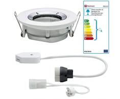 Paulmann Leuchten Paulmann 93663 LED Nova Einbaustrahler rund Spot schwenkbar ohne Leuchtmittel max. 35W Einbaurahmen GU10 oder GU5,3 Einbauleuchte, Aluminium, Weiß matt, Chrom