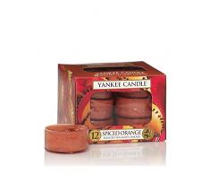 Yankee Candle Spiced Orange Teelichter, Kerzenwachs, braun, 12 Stück