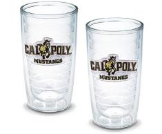 Tervis 1141481 Abilene Christian University Emblem Trinkglas, 2 Stück, 473 ml, transparent Cal Poly Mustangs 16-Ounce 2er-Set
