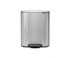 Brabantia BO Treteimer Mülleimer, Edelstahl, Matt Steel Fingerprint Proof, 60L