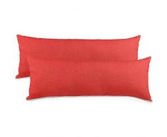 aqua-textil Classic Line Seitenschläferkissen Bezug 40 x 120 cm Kirsch rot Baumwolle Kissenbezug Reißverschluss
