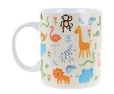 Puckator Tasse, Porzellan, Tiere, 9 x 8 cm, mehrfarbig, Höhe 9,5 cm, Breite 12 cm, Tiefe 8,5 cm