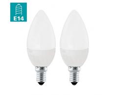 EGLO LED E14 Lampe 2er-Set, Glühbirne Kerze, 2 LED Lampen, je 4 Watt (entspricht 30 Watt), 320 Lumen, E14 LED neutralweiß, 4000 Kelvin, LED Leuchtmittel, Glühlampe C37, Ø 3,7 cm