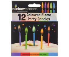 Boxer Gifts Kerzen für Geburtstagstorte mit farbiger Flamme, 12 Stück