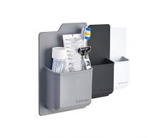 Silikon Toiletry Organizer – wasserdicht Zahnbürstenhalter/Razor Halter für kleine Toilettenartikel. Entworfen für Dusche und Badezimmer. Features Silikon Grip Technologie – wiederverwendbar grau