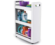 EDA 10495 BL PX25 Desserte MOBILO 3 Einlegeböden aus Polypropylen, weiß, Maße 60 x 22 x 79 cm