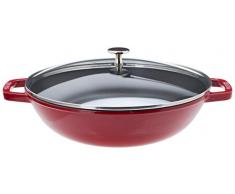 STAUB Wok 30 cm, Gusseisen, Induktionsgeeignet, Kirschrot