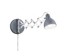 Reality Leuchten R20321078 Scissor A++ to E, Wandleuchte, Metall, E14, Betonfarbig, 30 x 30 x 53 cm