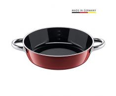 Silit Vitaliano Rosso Servier-Schmorpfanne 28 cm, Bräter, Schmortopf 4,1l, Silargan Funktionskeramik, hoher Rand, Induktion, dunkelrot