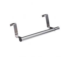 Relaxdays Handtuchstange ausziehbar, einarmig, ohne Bohren an Tür o. Schrank hängen, max. 40 cm breit, Edelstahl, Silber