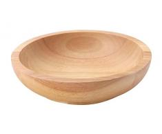 Continenta runde Holzschale aus Gummibaumholz, Holz-Obstschale, Servierschale, Holzschüssel, Größe: Ø 22 x 5,5 cm