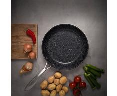 Zinel Bratpfanne, Gehärtetes geschmiedetes Aluminium, antihaftbeschichtet, Schwarz, 28 cm