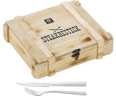 Zwilling 07150-359-0 Steak Besteckset in rustikaler Holzbox, Edelstahl, 12-teilig