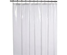 LiBa Duschvorhang, schimmelresistent, antibakteriell, PEVA, 8 g, 72 x 72 cm, transparent, ungiftig, umweltfreundlich, Keine chemischen Gerüche, rostfreie Ösen