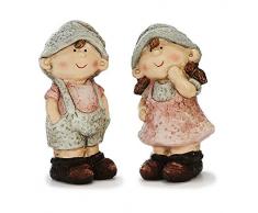 Unbekannt Sunny Toys Dekofigur, Keramik, Rot & Grau, 4 x 3 x 10 cm, 2-Einheiten