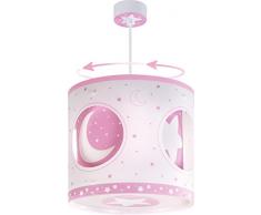 Dalber 63234S Mond und Sterne, Solar Drehbare Hängelampe, Plastik, rosa, 26.5 x 26.5 x 25 cm