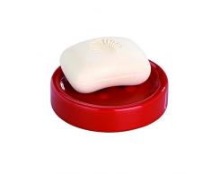 Wenko Seifenablage Polaris Seifenschale, Keramik, Ø 11 x 2, 5 cm, rot