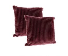 GÃ¶zze Kissenbezug in Cord Optik 2er Set, 50 x 50 cm, Beere, 40067-40-A2