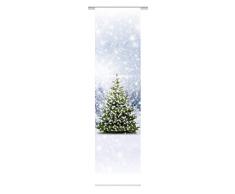Home Fashion Weihnachtsbaum Schiebevorhang, Stoff, grün, 245 x 60 x 0,1 cm