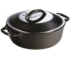Lodge 2 Quart Cast Iron Dutch Oven. Pre-seasoned Pot with Lid for Cooking, Basting, or Baking