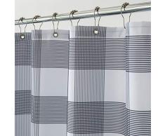 Aimjerry Duschvorhang aus Stoff, mit 12 Haken, 72 x 72 l, Weiß 72 * 78 DIY 72x78