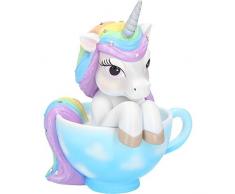 Nemesis Now Figurine Unicorn in a Teacup Ornament Cutiecorn Figur Einhorn in Einer Teetasse, weiß, Einheitsgröße