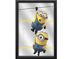 empireposter - Minions - Despicable Me Hanging - GröÃe (cm), ca. 20x30 - Bedruckter Spiegel, NEU - Beschreibung: - Bedruckter Wandspiegel mit blauem Kunststoffrahmen in Holzoptik -