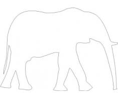 INDIGOS 4250380554747 Wandtattoo W053 Elefant Afrika 80 x 56 cm, weiß