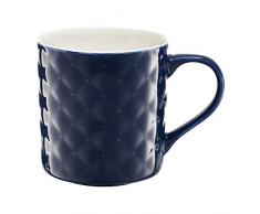 Ambition 40013 Steppbecher Glamour 420ml Trinkbecher Porzellanbecher Teebecher Kaffeebecher blau spühlmaschinengeeignet mikrowellengeeignet tolles Geschenkidee elegant modern, Porzellan