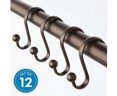 InterDesign Axis Duschvorhang S-Haken Metall Kugel Set of 12 Bronze