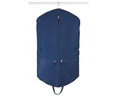 Wenko Kleidersack Business Premium 2 Fächer - Kleiderhülle, sicherer Schutz, Aufbewahrung für Anzüge und Kleider mit 2 Innentaschen, 62 x 112 cm, Blau