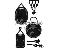 Marianne Design Craftables Präge-und Stanzschablone, Laterne gesetzt, für Handwerksprojekte, Metall, Silber, 49 x 80 mm