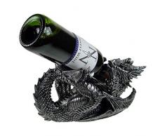 Nemesis Now Dragon 32cm Wine Bottle Holder Weinflaschenhalter Guzzlers Drache, 32 cm, Schwarz, Einheitsgröße