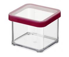 Rotho Loft Vorratsdose 0.5 l, Kunststoff, transparent (rote Dichtung), quadratisch